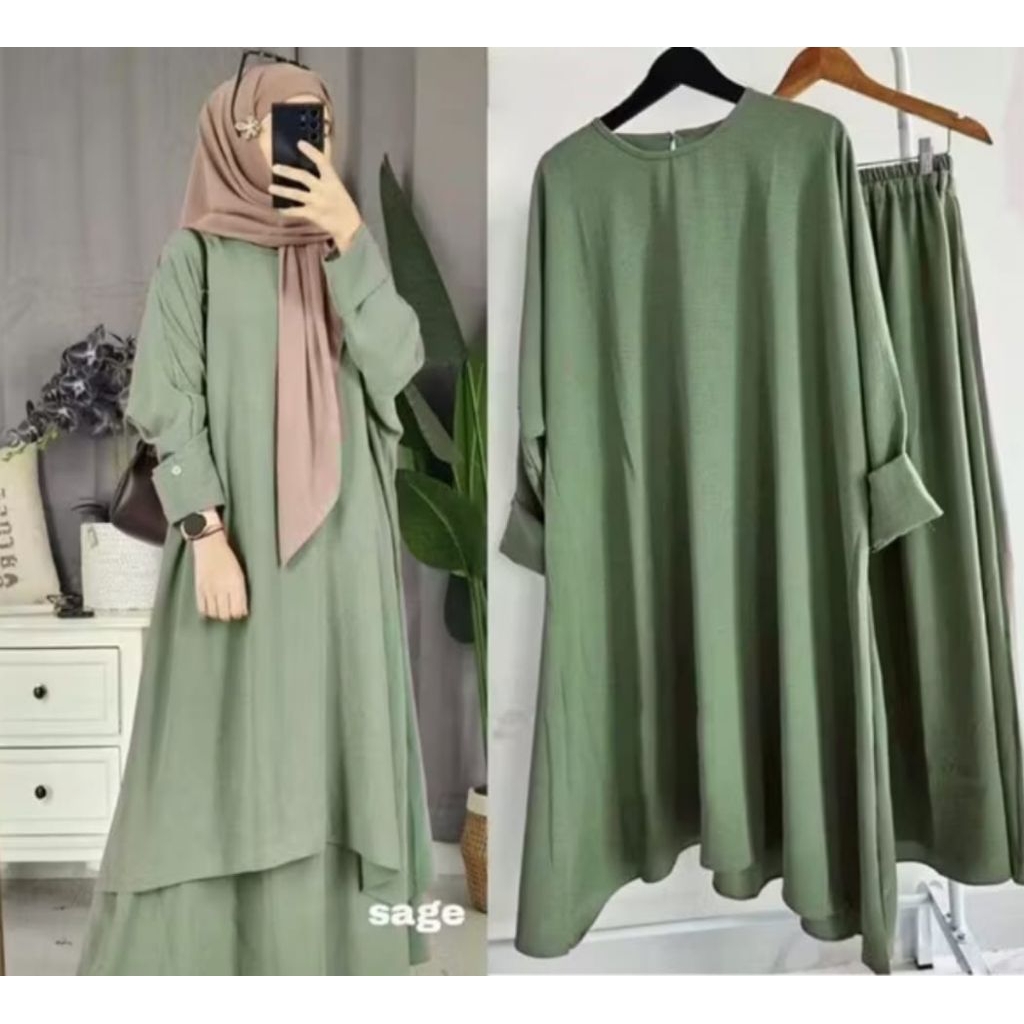 Gamis Safira Set bahan premium