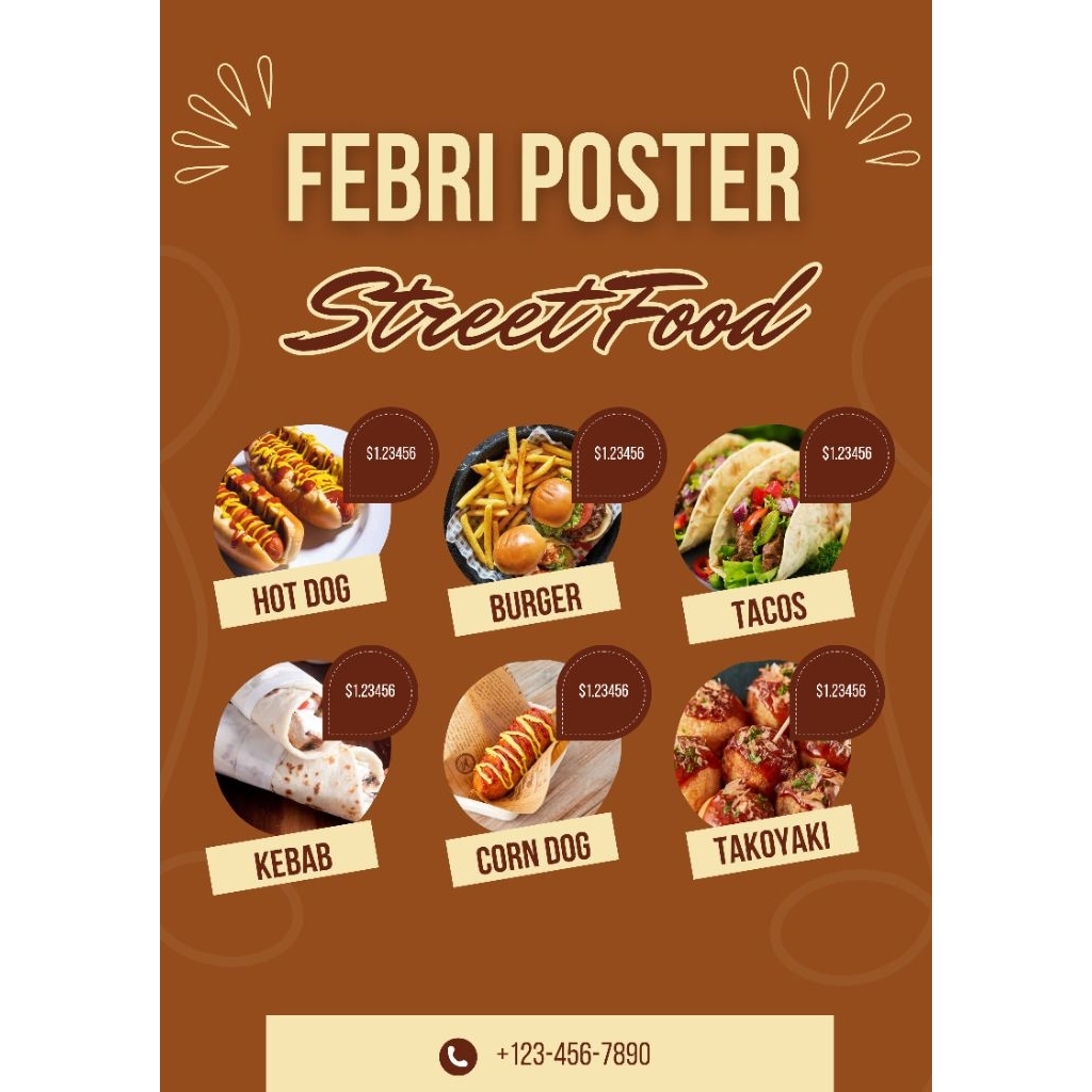Poster Daftar Menu Makanan Digital Custom – Desain Menu Warung Murah Cepat