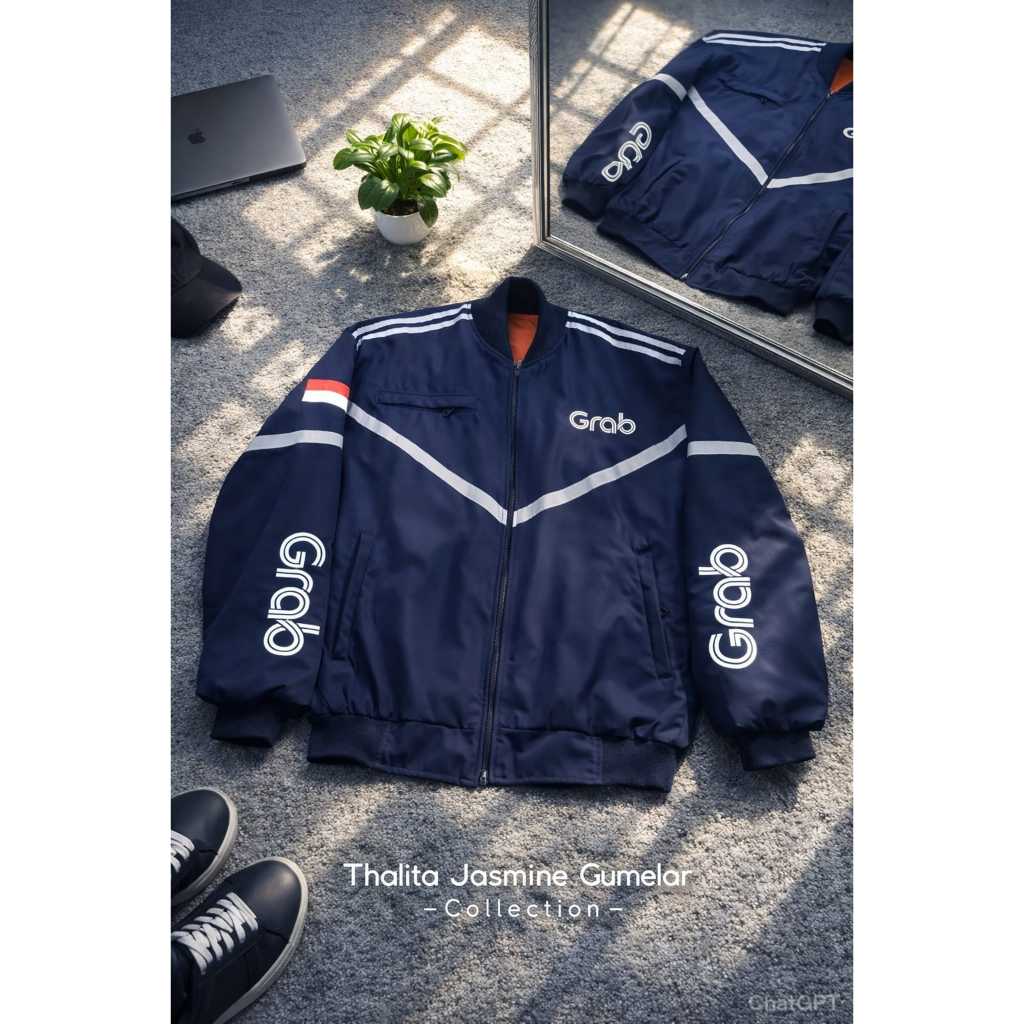 JAKET OJOL GRAB HITAM/SHOPEEFOOD BOLAK BALIK FULL BORDIL 2026