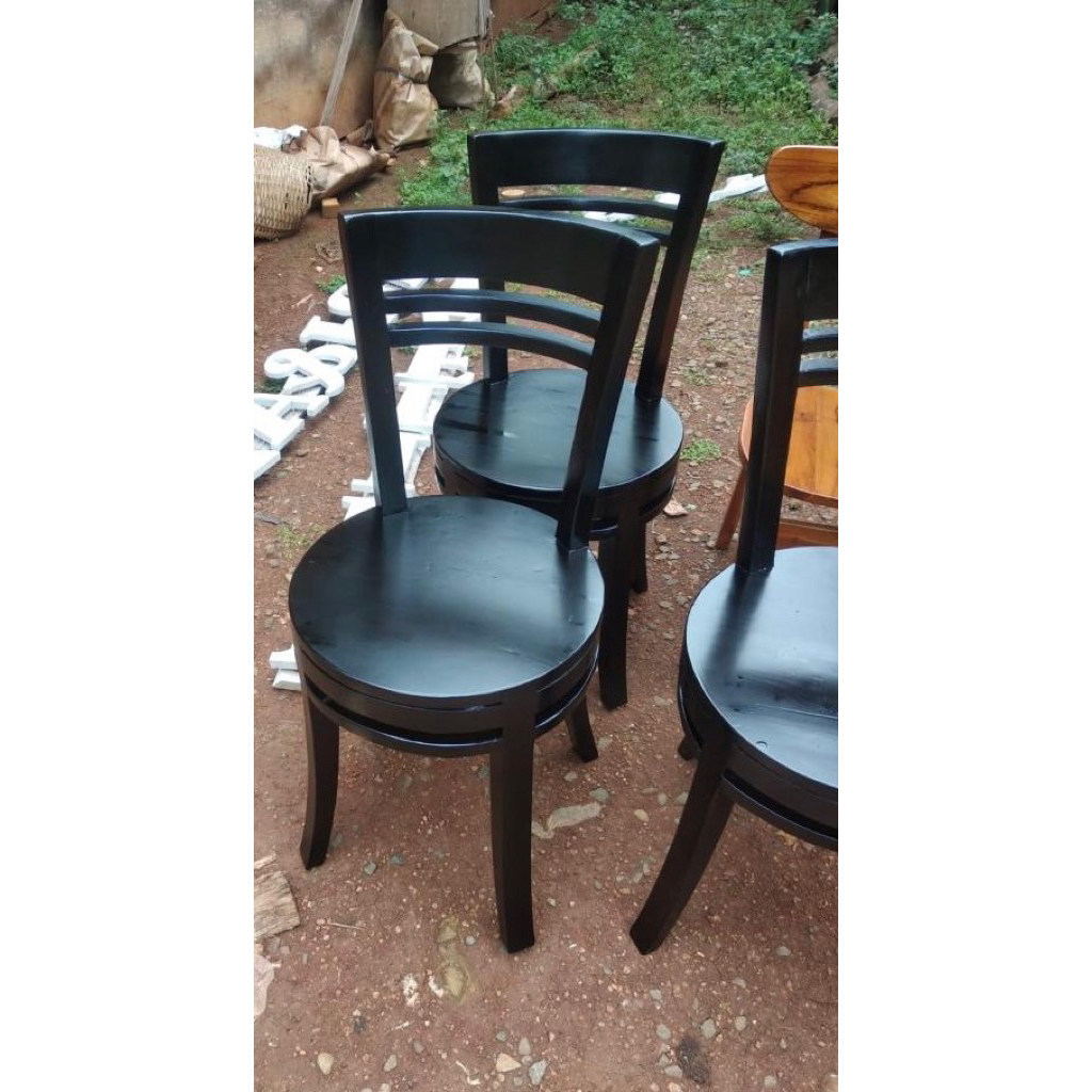 KURSI MAKAN BUNDAR CANTIK / kursi cafe / kursi makan / kursi teras / minimalis kayu jati berkualitas