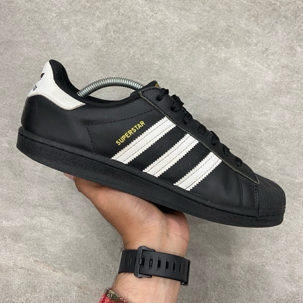 [Size 45] Rare Adidas Superstar J Core Black White Leather (EG4959) Second Kondisi Mulus Nominus. Ha