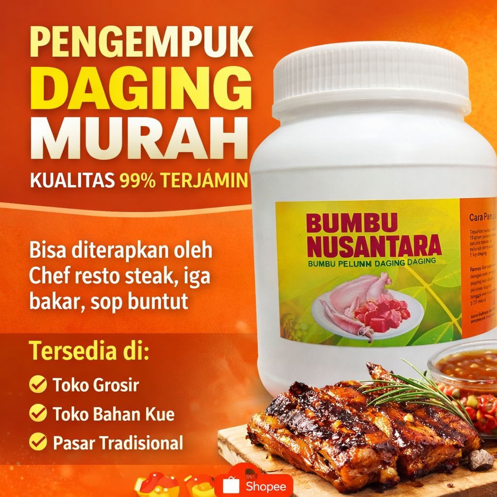 Paya pengempuk daging powder bubuk meat tenderizer bumbu nusantara rasa agak asin empuk kan ayam kam