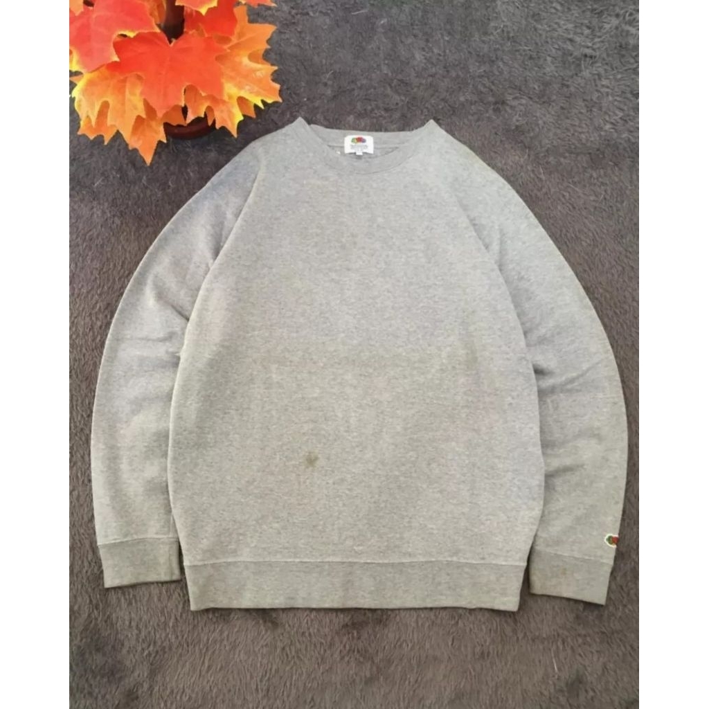 Link Cekout Sweatshirt Crewneck Fruit Of The Loom Abu - Abu Polos Original.