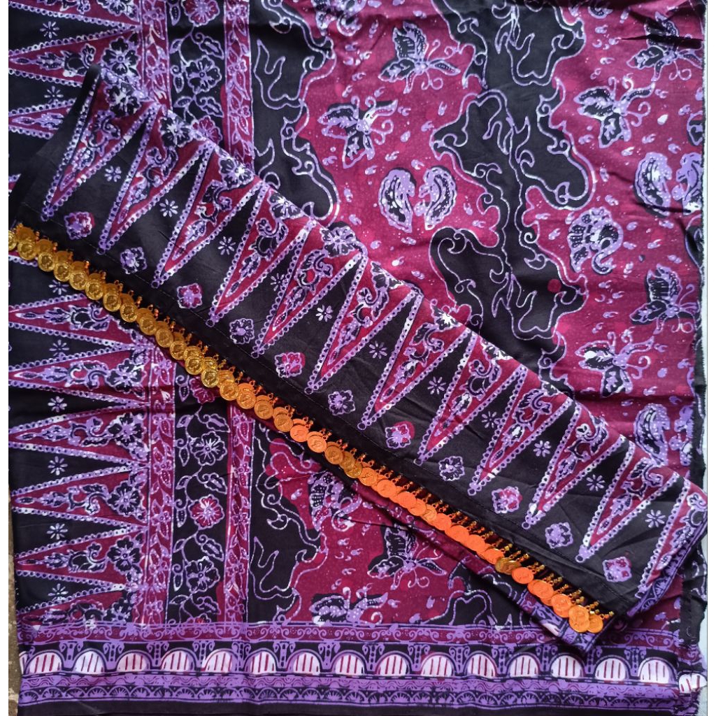 kain batik Jambi ori, ronce koin emas