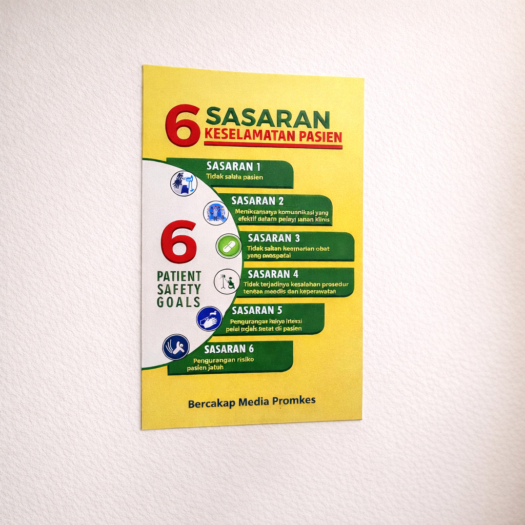 Stiker Sasaran Keselamatan Pasien - Vinyl, 6 Sasaran Keselamatan Pasien, Stiker K3 Rumah Sakit