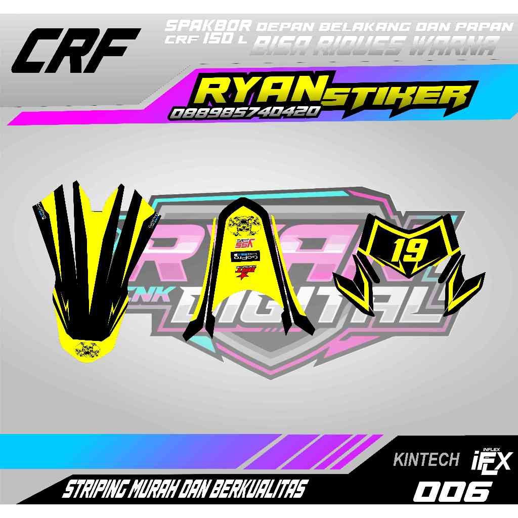 Stiker Spakbor Depan Belakang Honda crf bervariasi warna Kualitas terbaik