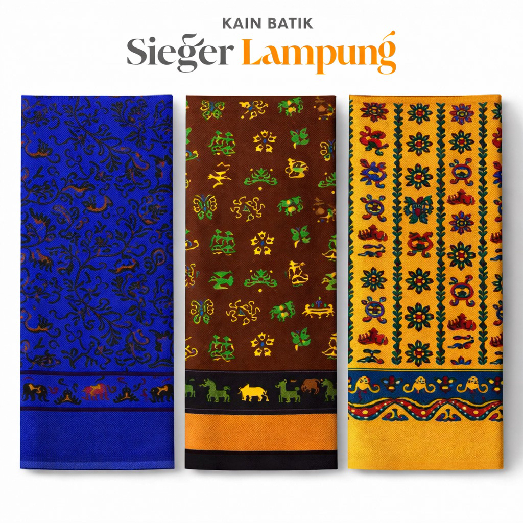Kain Batik Dobby Motif Siger Lampung | Bahan Dobby Bertekstur Motif Timbul Untuk Seragam Baju Batik
