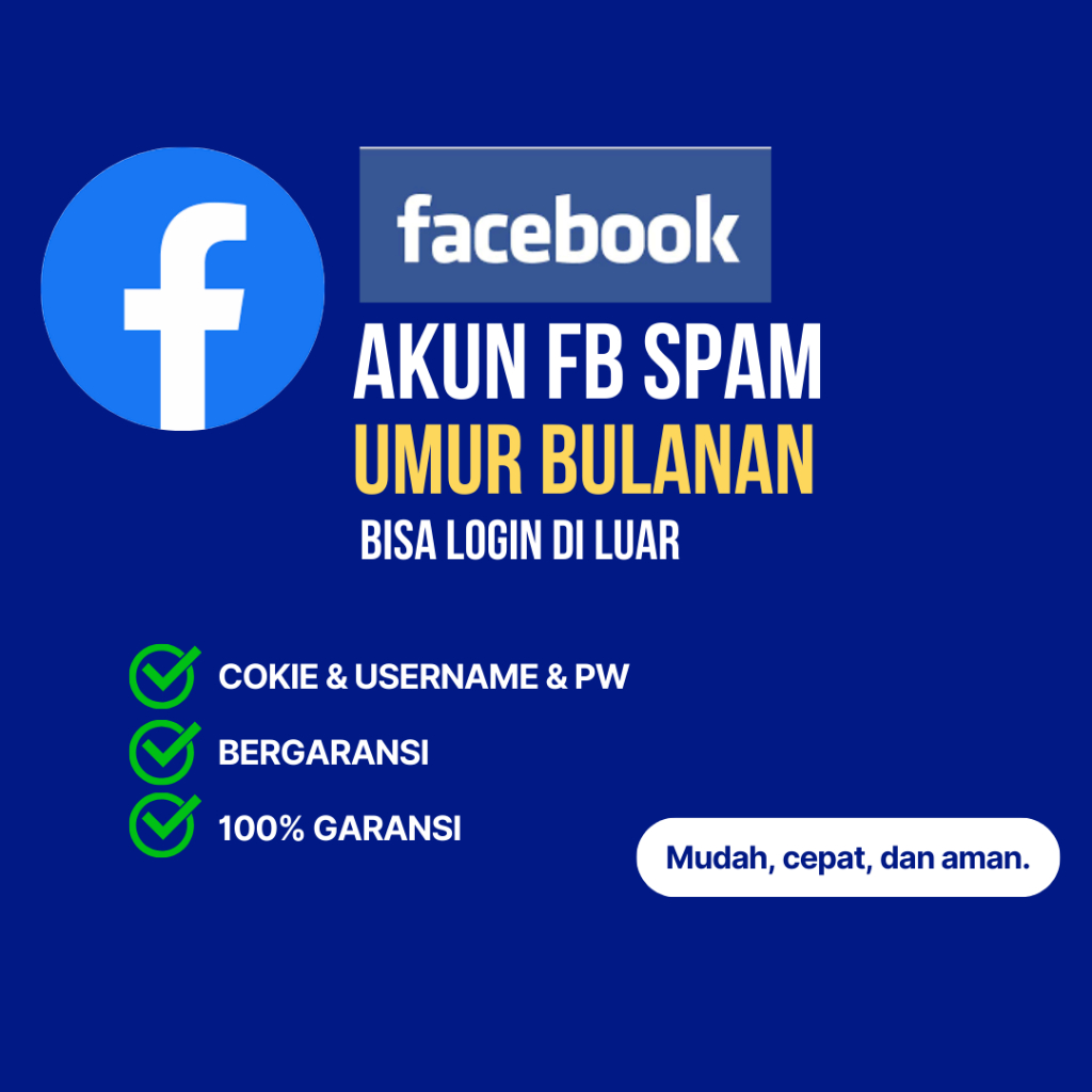 Akun Facebook Berumur bulanan Teman random Open Cookie