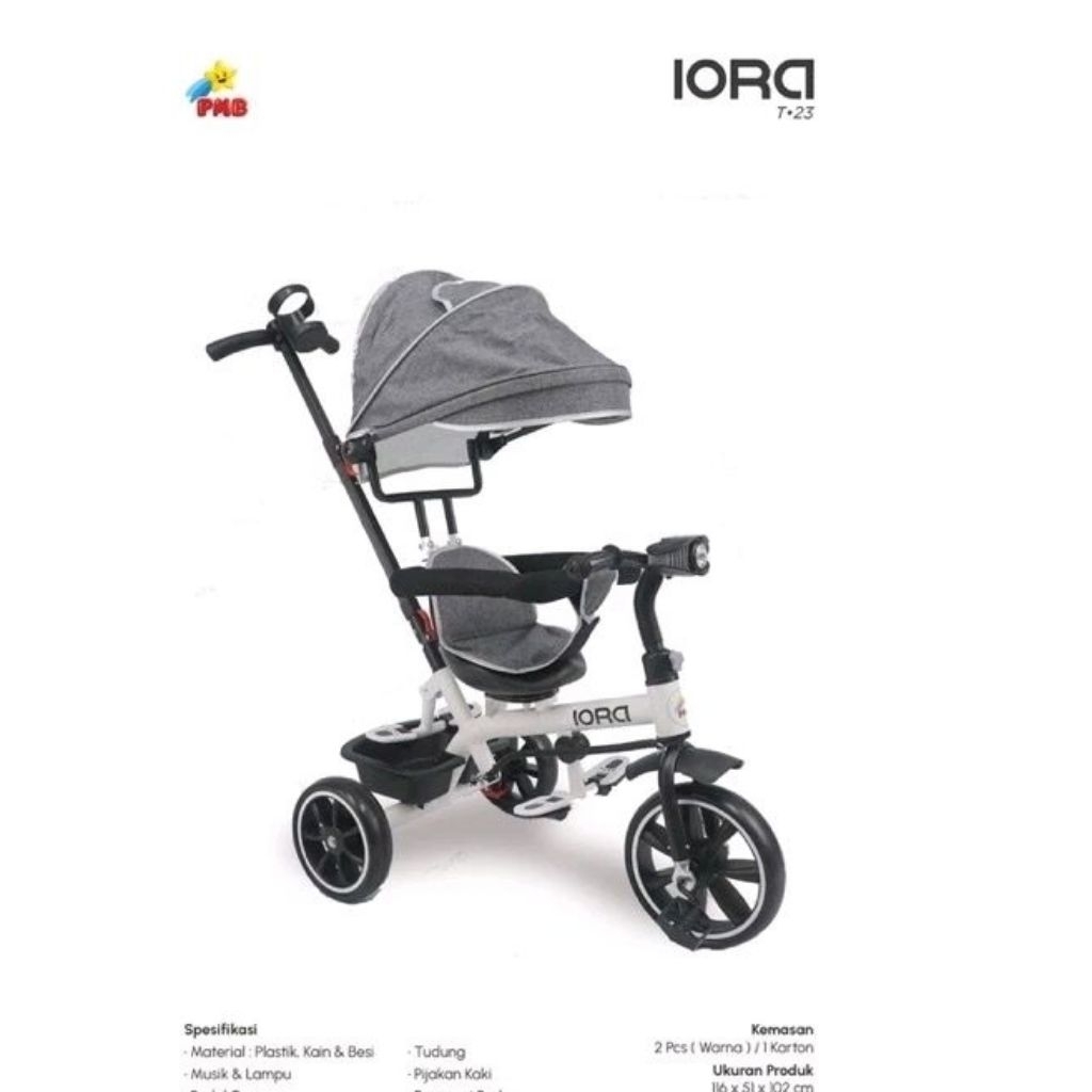 Sepeda Roda Tiga Tricycle PMB Iora T23
