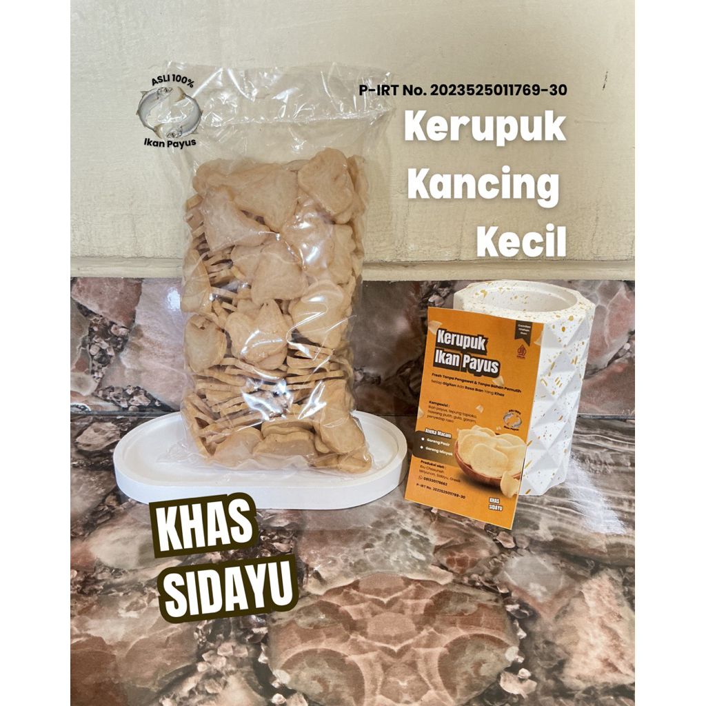 Kerupuk Mentah Bentuk Kancing Kecil - Kerupuk Ikan Payus Khas Sidayu Gresik