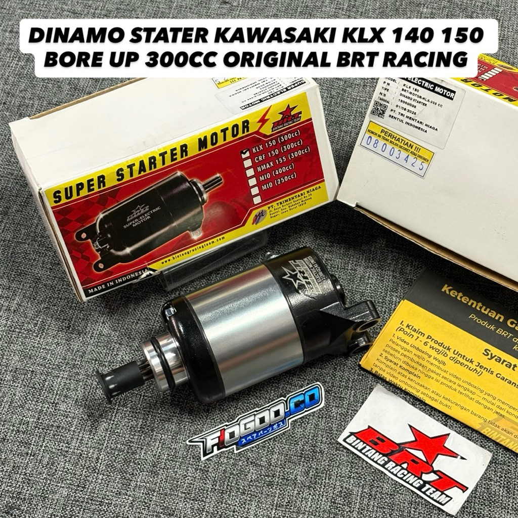 DINAMO STATER BRT KAWASAKI KLX150 HONDA CRF150 HONDA TIGER 300-400CC SUPER STARTER BORE UP BRT RACIN