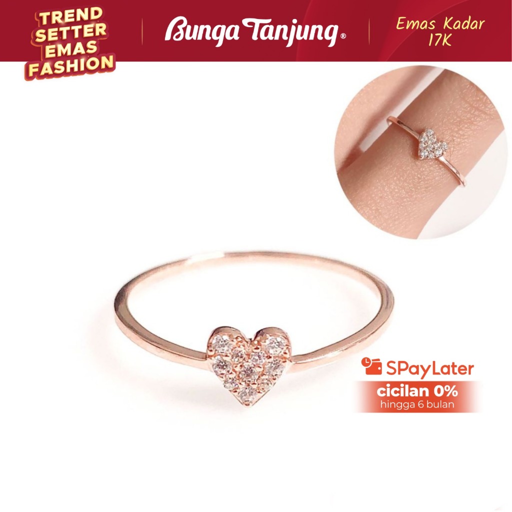 CINCIN PAMELA LOVE - EMAS 17K - BUNGA TANJUNG GOLD