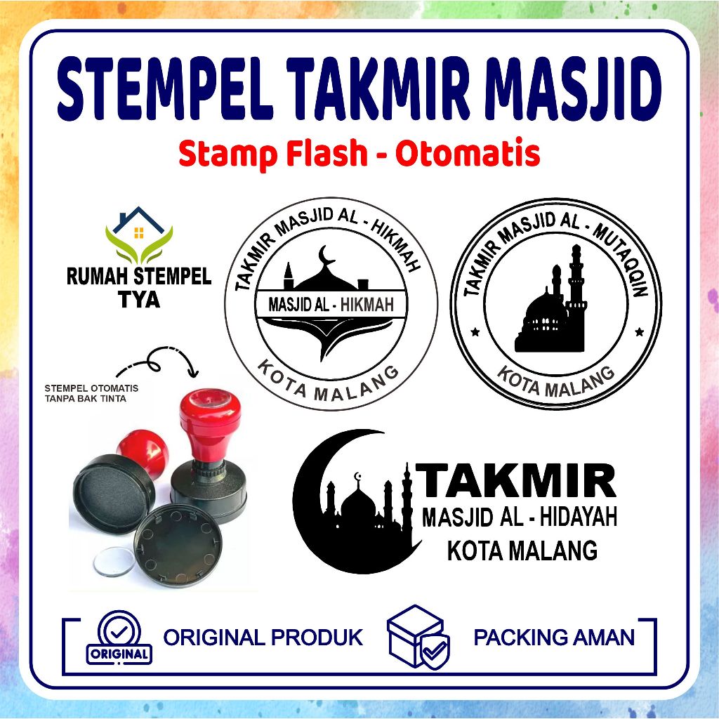 Stempel Takmir Masjid /Pengurus Masjid, Stempel Otomatis CUSTOM Pengurus Mushola, Langgar,
