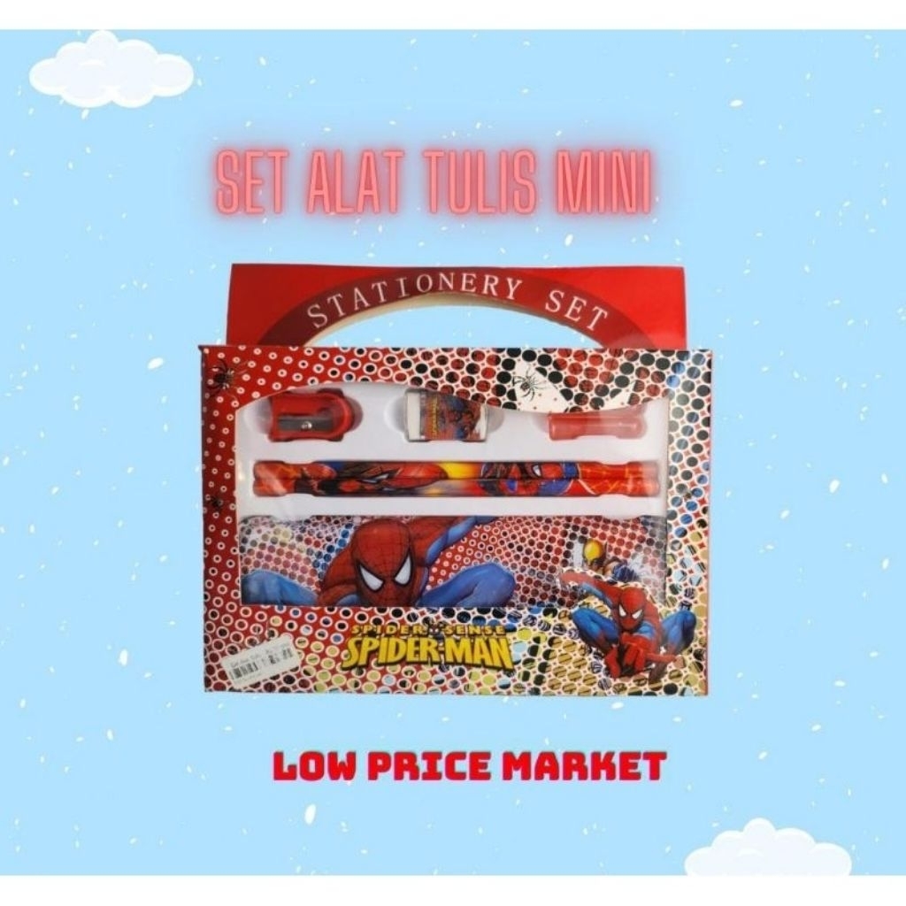 SET ALAT TULIS SEKOLAH KARAKTER LUCU / MINI STATIONERY Set Alat Tulis Sekolah Anak Laki-Laki spiderm