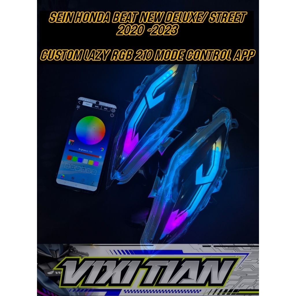 LAMPU SEIN HONDA BEAT DELUXE 2020 2021 2022 2023 CUSTOM RGB APP 210 MODE CONTROL APP