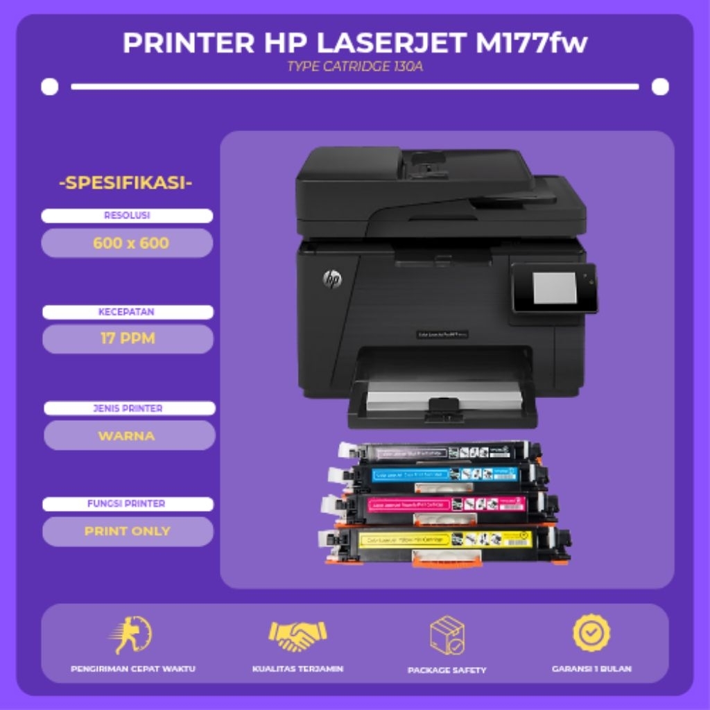 Printer HP colour LaserJet Peo Mfp 177fw - scan F4 di kaca scaner