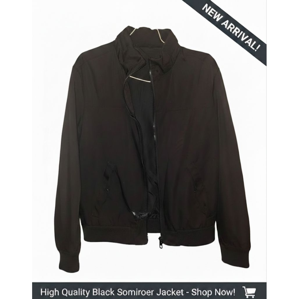 Zara Hidden Hoodie Bomber Jacket Black - Size S