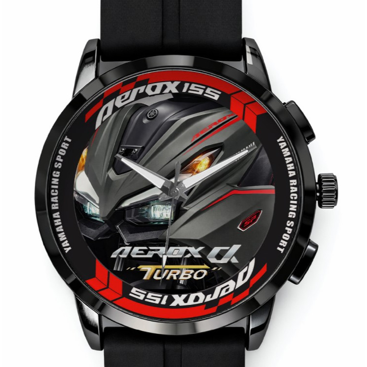 Jam Tangan Pria Sporty Aerox 155 – Desain Motor Racing | Jam Tangan Aerox Headlamp Turbo | Jam Tanga