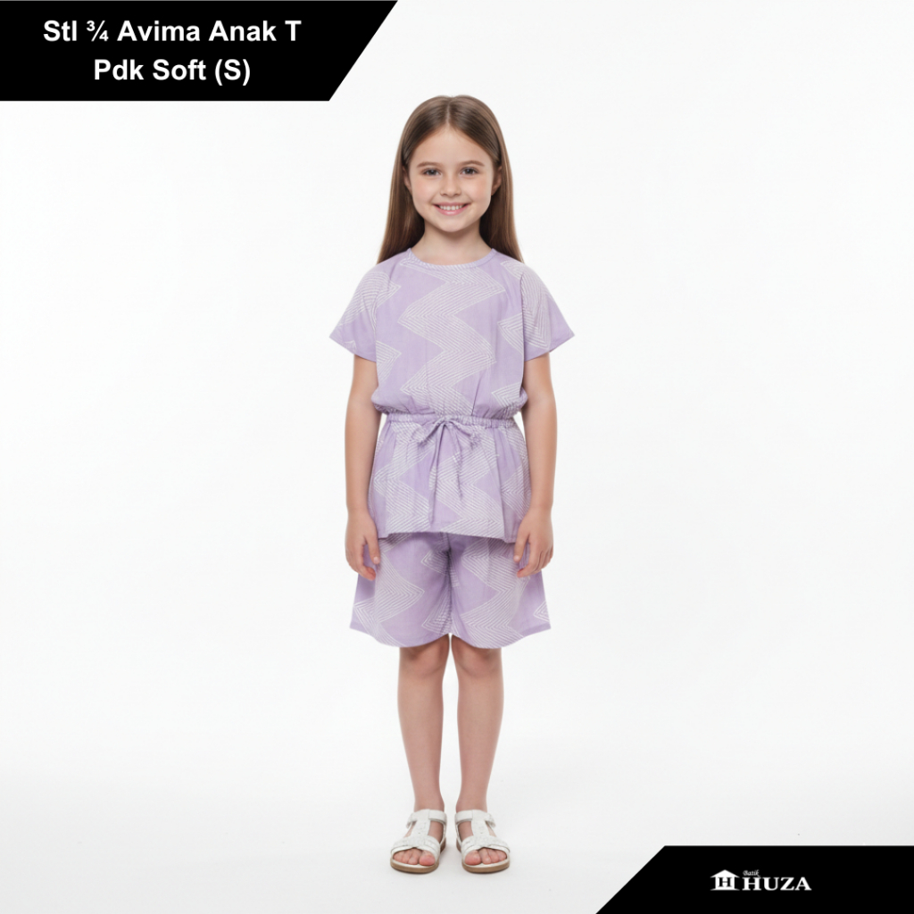 Batik Huza Kids Setelan Celana Anak Batik Setelan 3/4 Avima anak T pdk Soft (S)