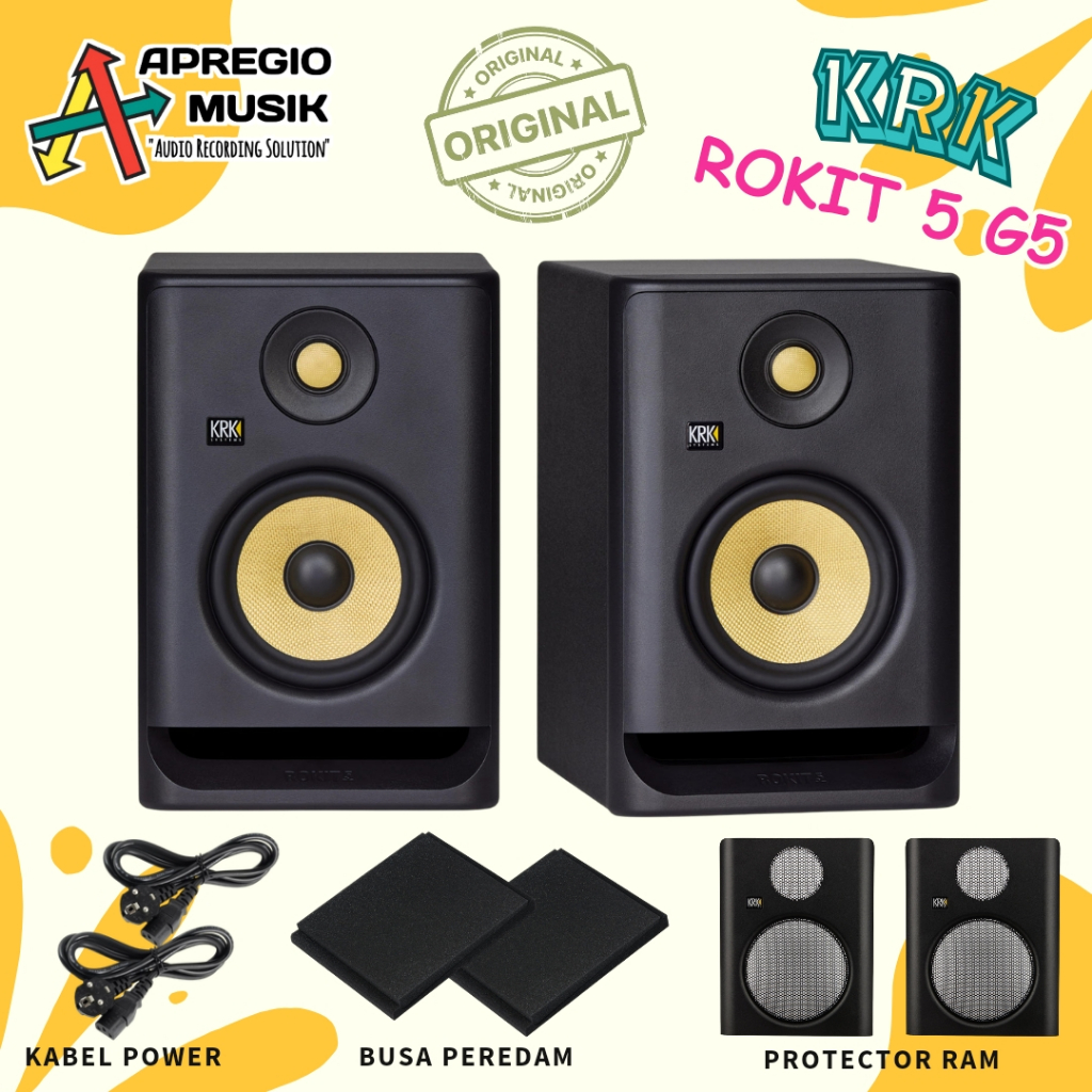 KRK ROKIT 5 G5 ROKIT G5 Generasi terbaru Studio Monitor 5-inch Powered Speaker Flat recording (Pair 
