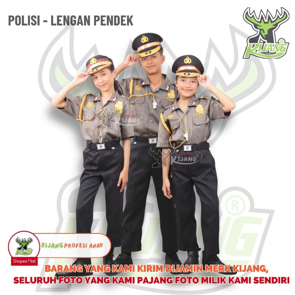KIJANG POLISI TANGAN PENDEK BISA UNTUK ANAK LAKI-LAKI DAN PEREMPUAN MERK KIJANG PELOPOR  BAJU PROFES