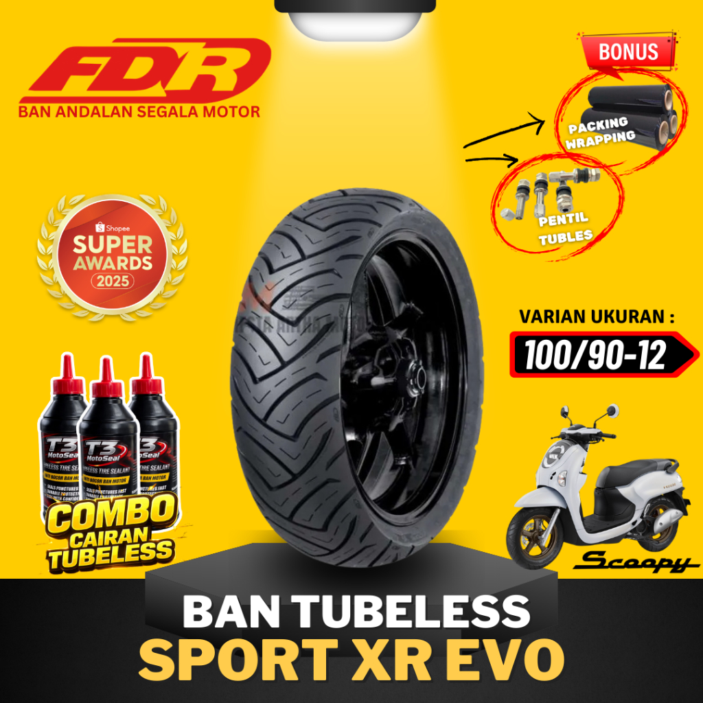 [READY COD] BAN FDR XR EVO RING 12 /  BAN FDR XR EVO VESPA SCOOPY ( 100/90-12 )  / BAN SCOOPY FREEGO