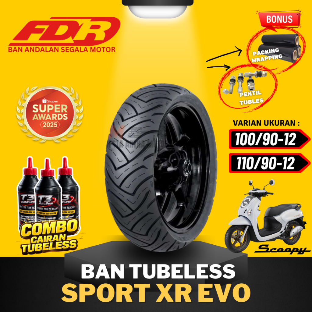 [READY COD] BAN FDR XR EVO RING 12 /  BAN FDR XR EVO VESPA SCOOPY ( 100/90-12 & 110/90-12 )  / BAN S