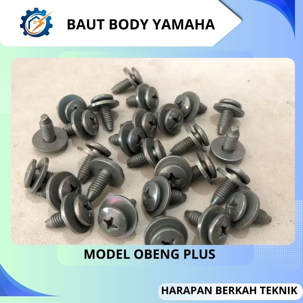 PROMO  Baut body Yamaha kuncian obeng plus(+) baut Yamaha ring ukuran M6x16 baut body yamaha
