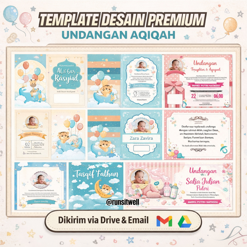 Template Undangan Aqiqah Format CDR (Coreldraw) Siap Pakai - Desain Template Undangan Aqiqah Anak