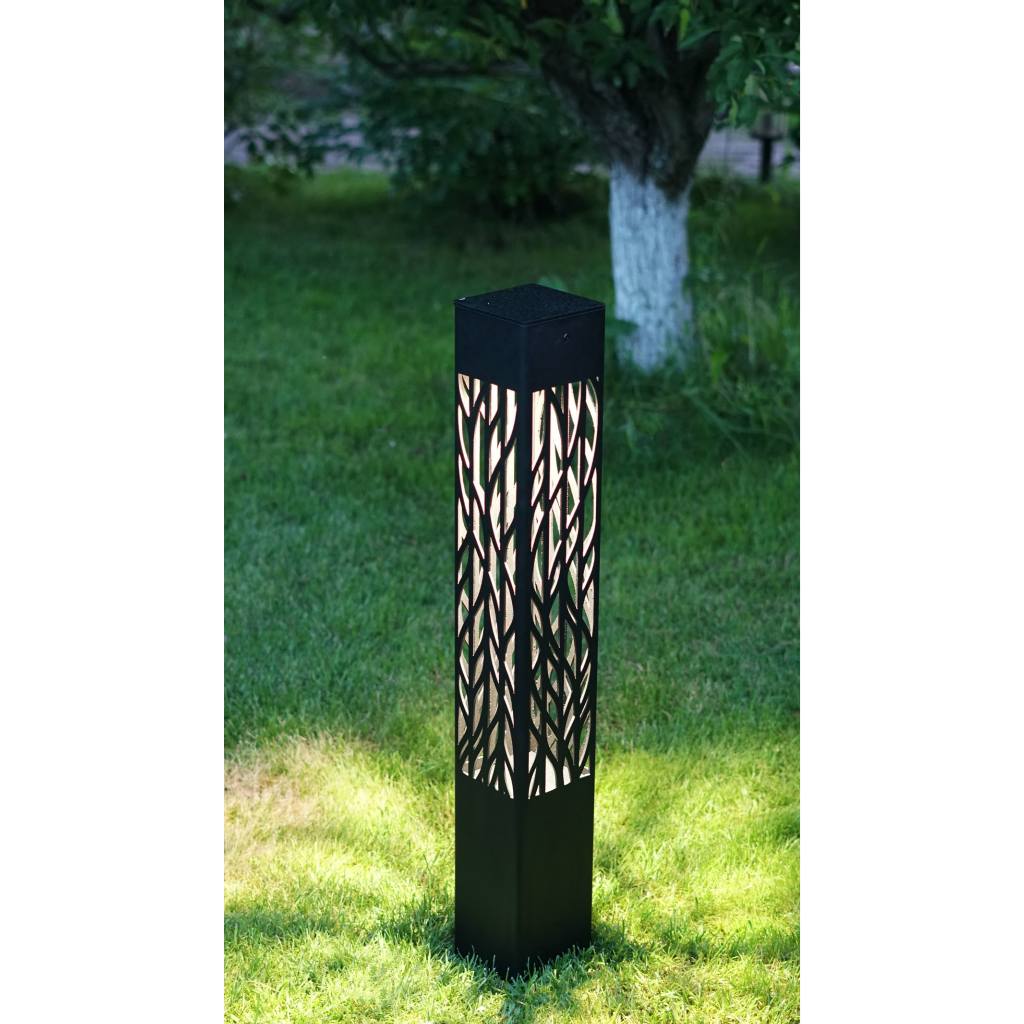 Lampu Pilar Minimalis Plat Besi Laser Cutting Lampu Hias Outdoor Estetik Dekorasi Halaman & Pedestri