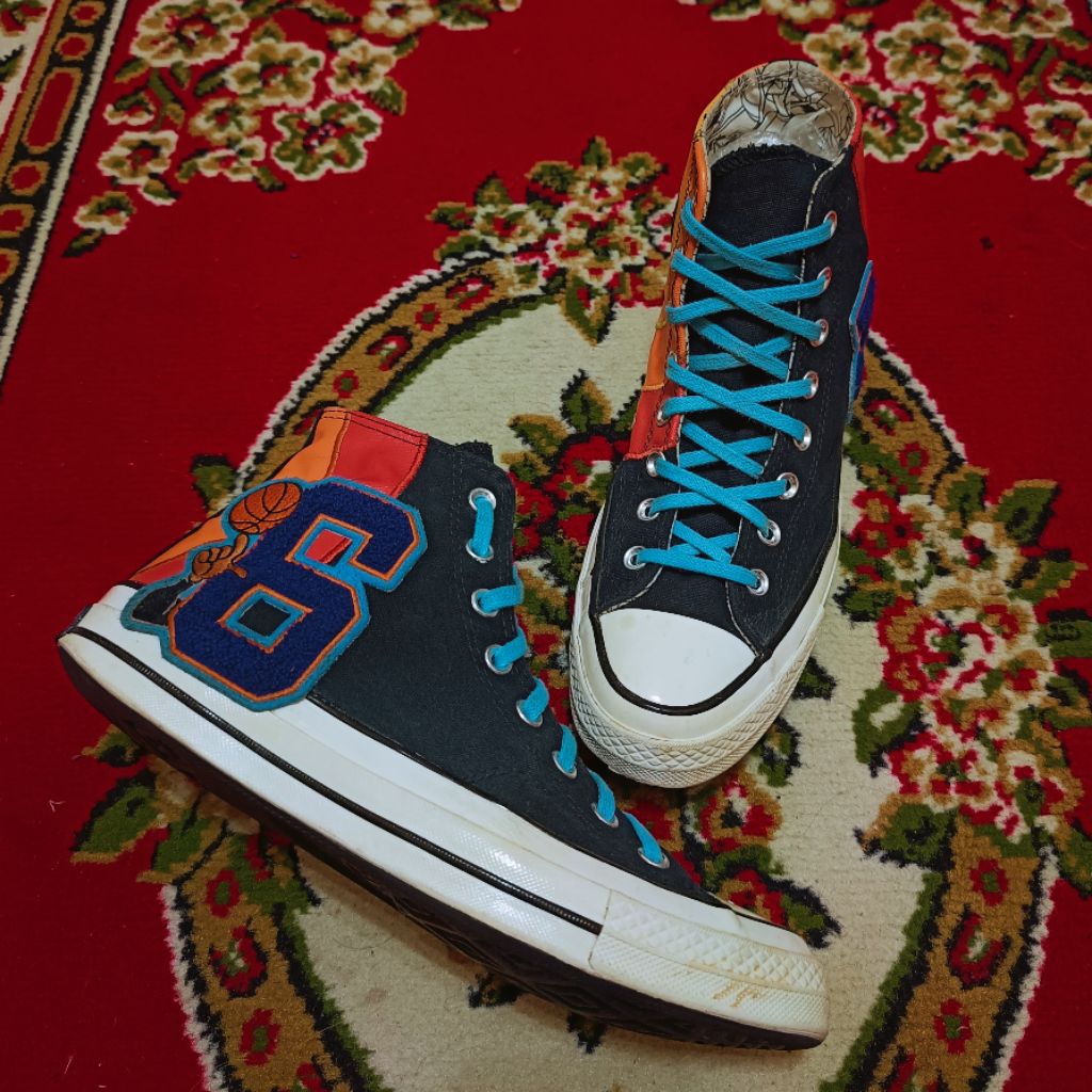 SALE 42-43 CONVERSE CTAS 70s COLLAB X NBA SPACE JAME TUNE SQUAD SHERPA, LEATHER TRI PANEL CANVAS