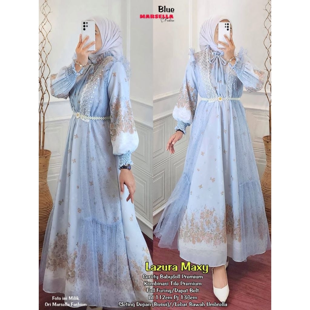 LAZURA/ MAVERA MAXY BY MARSELA DRESS WANITA MODEL TERBARU SIMPEL CANTIK