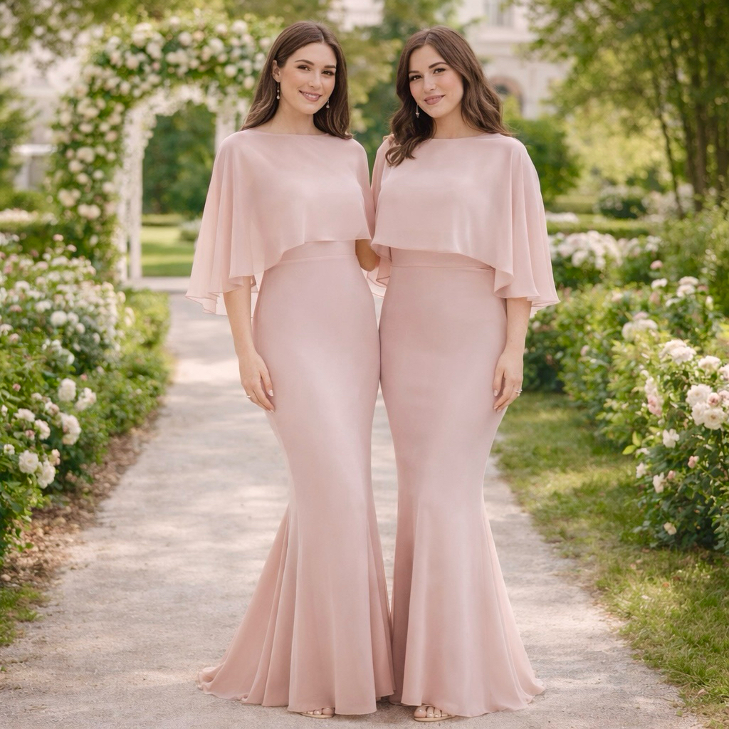 LIZZETE DRESS - Dress Pesta Chiffon Sifon Bodycon Maxi Cape Bolero Dress Big Size Jumbo Ukuran Besar