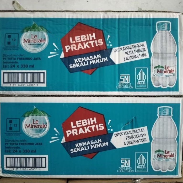 Le minerale 330ml Air Mineral -1 dus isi 24 botol, praktis untuk dibawa