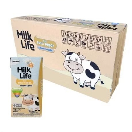 SUSU UHT MILK LIFE CREAMYVANILLA 1 Dus 40 X 115 ML