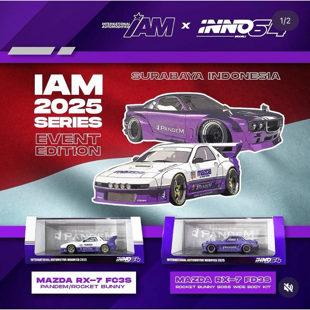INNO64 x IAM  SURABAYA  MAZDA RX-7 FC3S (PANDEM ROCKET BUNNY) & MAZDA RX-7 FD3S (ROCKET BUNNY BOSS W