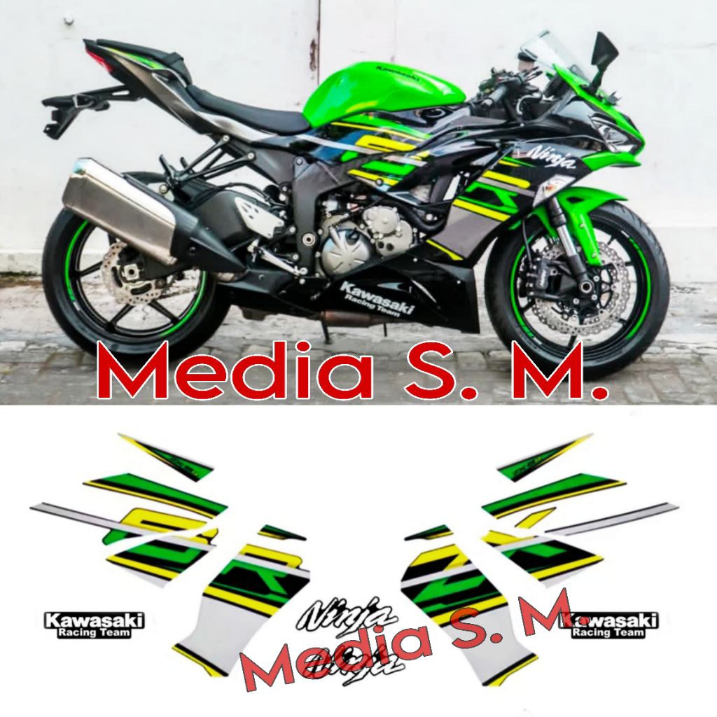 Striping sticker Kawasaki ZX6R ZX-636 ZX6R Tahun 2018 / 2019 (Livery Kawasaki Racing Team)