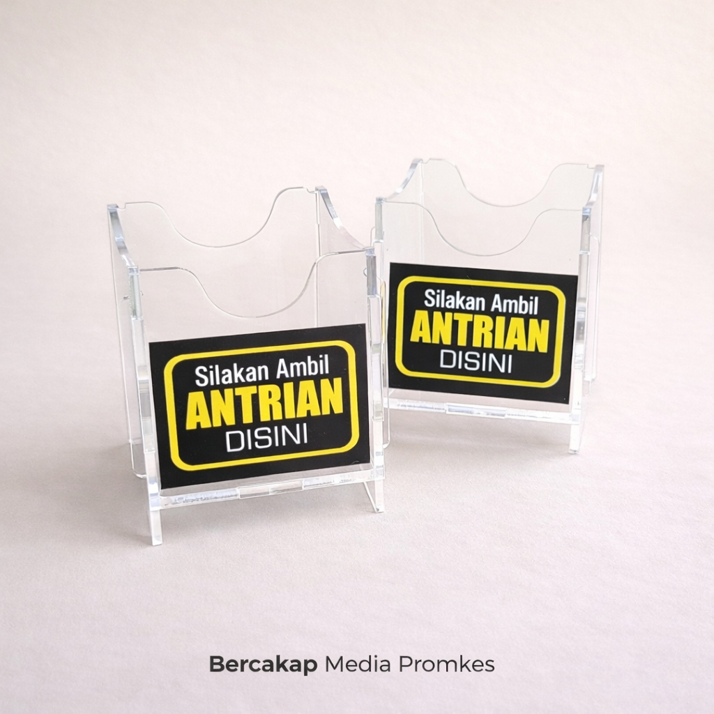 Akrilik Tempat Kartu Antrian, Kotak Akrilik untuk kartu Antrian