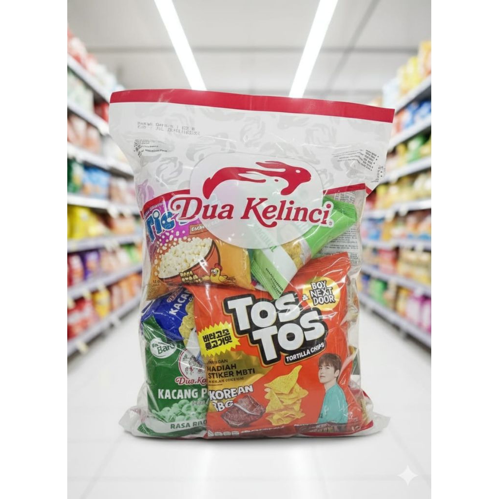 Paket Snack Mix Dua Kelinci & TosTos Korean BBQ - Seru & Hemat