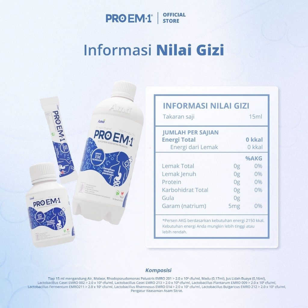 PRO EM1 probiotik Rasa Anggur Original +folic acid