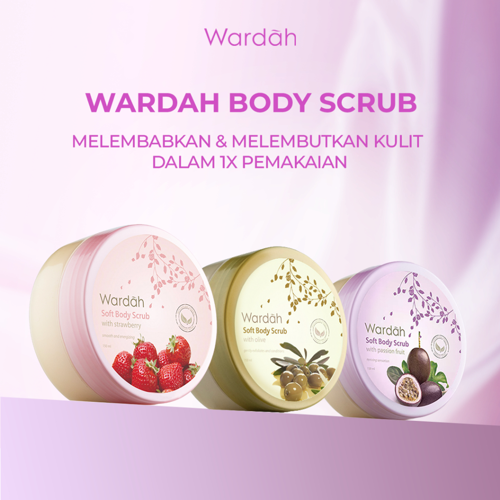 Wardah Soft Body Scrub 150 ml - Scrub Badan Melembabkan - Dilengkapi dengan Olive Oil yang dapat Men