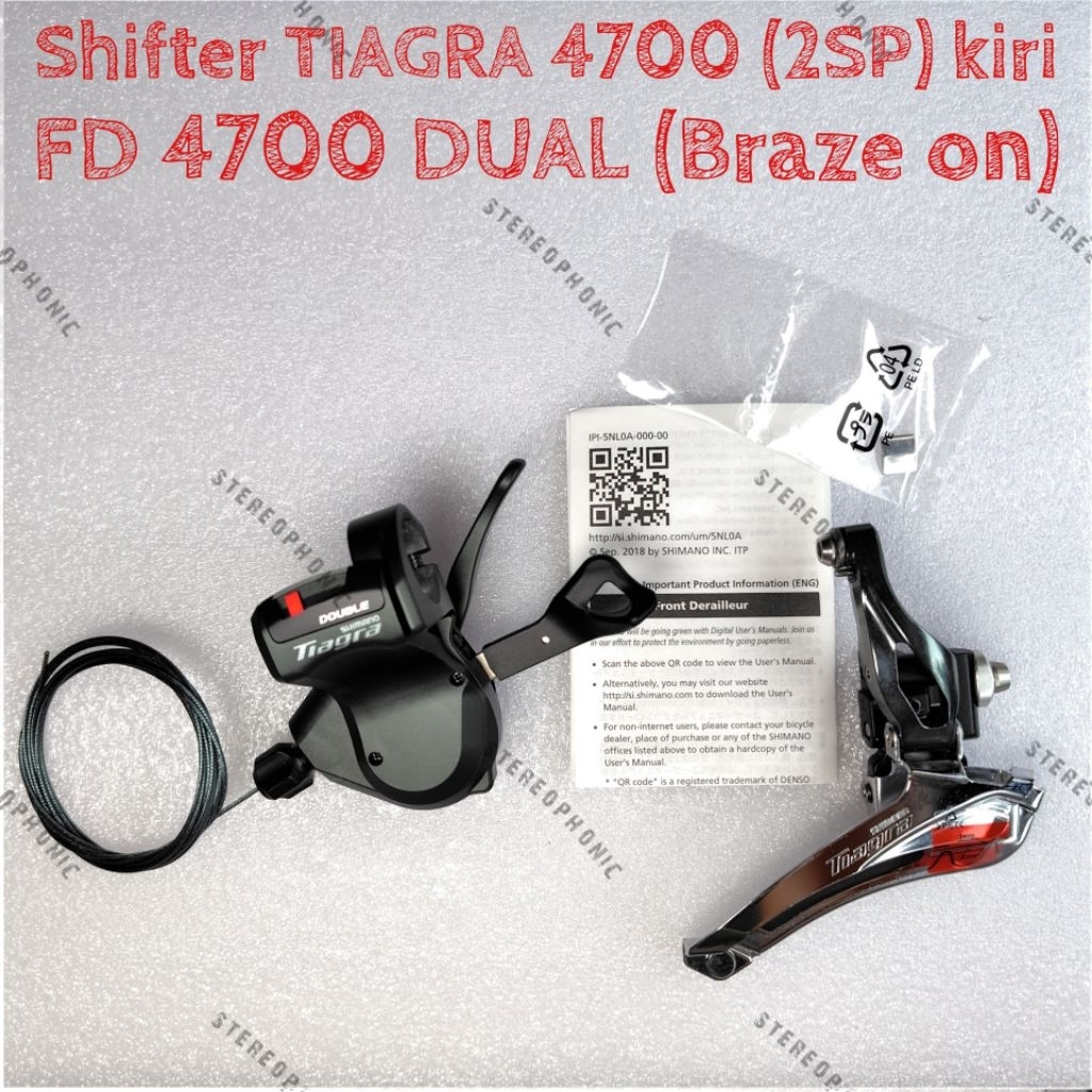 NEW Made in JAPAN Mini Groupset TIAGRA 4700 Shifter FD TIAGRA 4700 Shifter 2speed FD Dual Braze On F