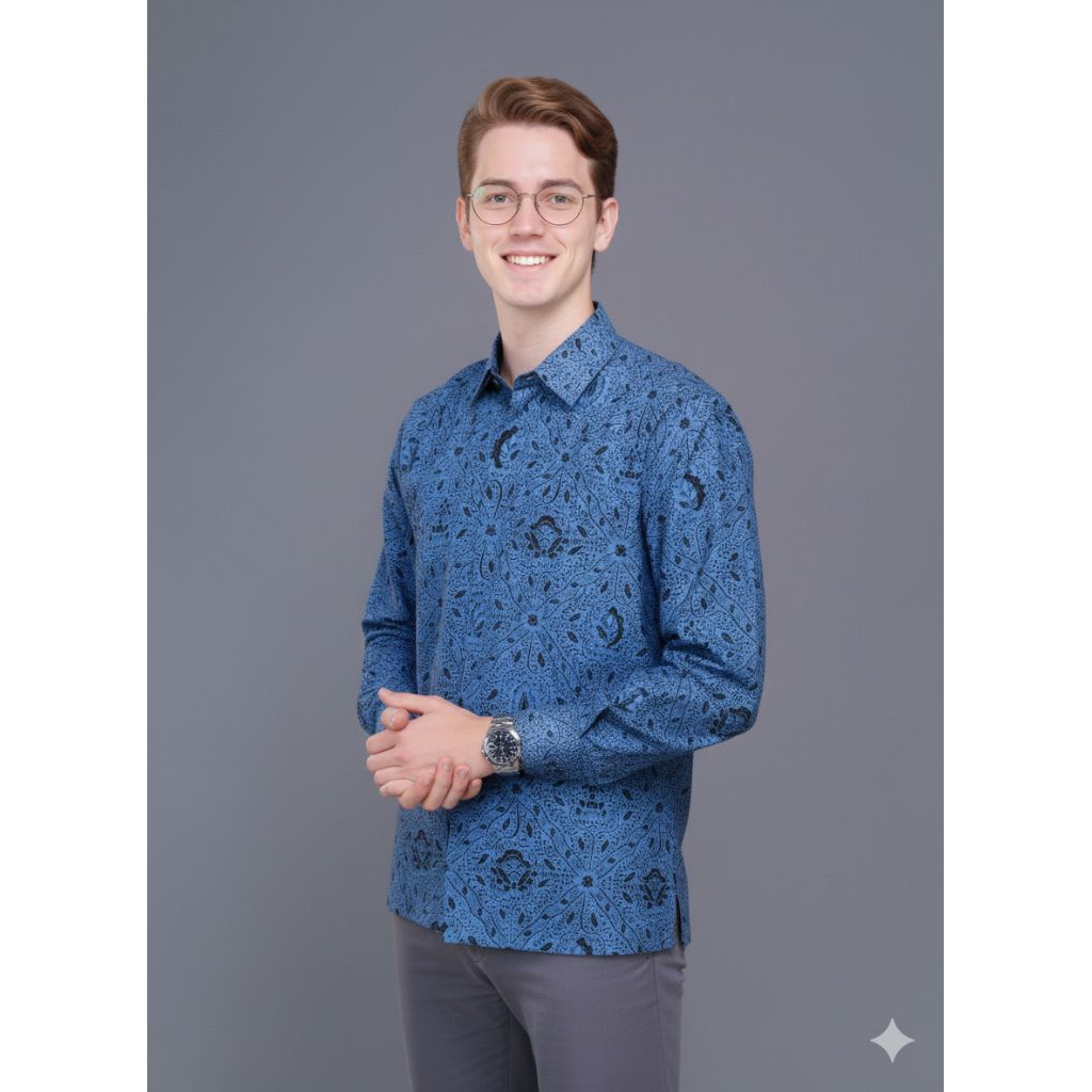 KAWUNG Kemeja Batik Pria Lengan Panjang Full Furing Baju Batik PREMIUM Alisan Pria Kemeja Batik Slim