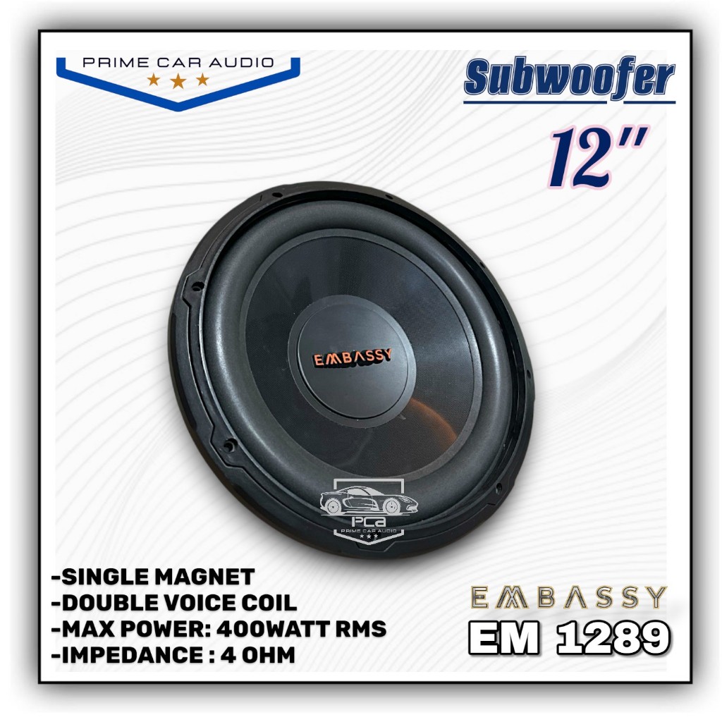 Speaker Embassy 12 Inch Doble Coil Subwoofer EM 1289 Spiker Bass