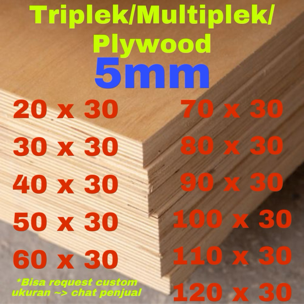 Triplek Multiplek 5mm Ukuran Presisi