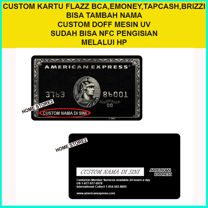 Custom Kartu Flazz BCA Brizzi Tapcash Emoney bisa tambah nama