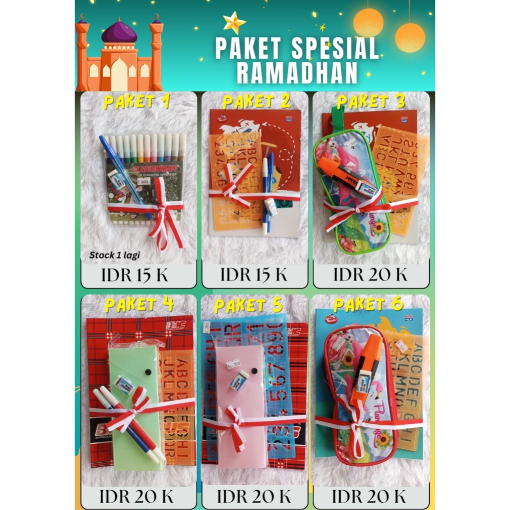 Paket ATK Tulis Sekolah Ramadhan Hemat-Set ATK Anak Edukasi-Campaka Mart