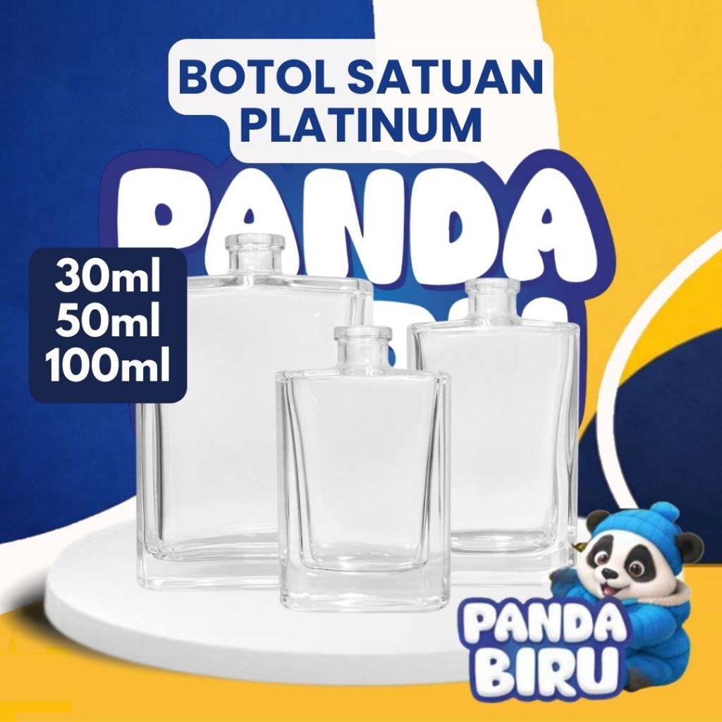 Botol Parfum Press Satuan Platinum Petak 30ml 50ml 100ml - Botol Minyak Wangi Perfume - Panda Biru