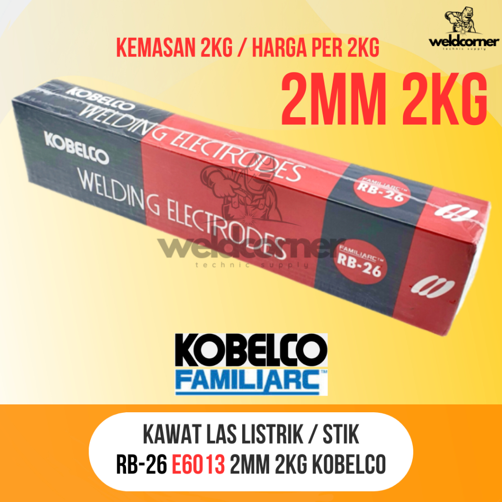 KAWAT LAS KOBE RB26 2MM 2KG E6013 / KOBE STEEL RB-26 2.0 / KOBE STEEL RB 26 2,0