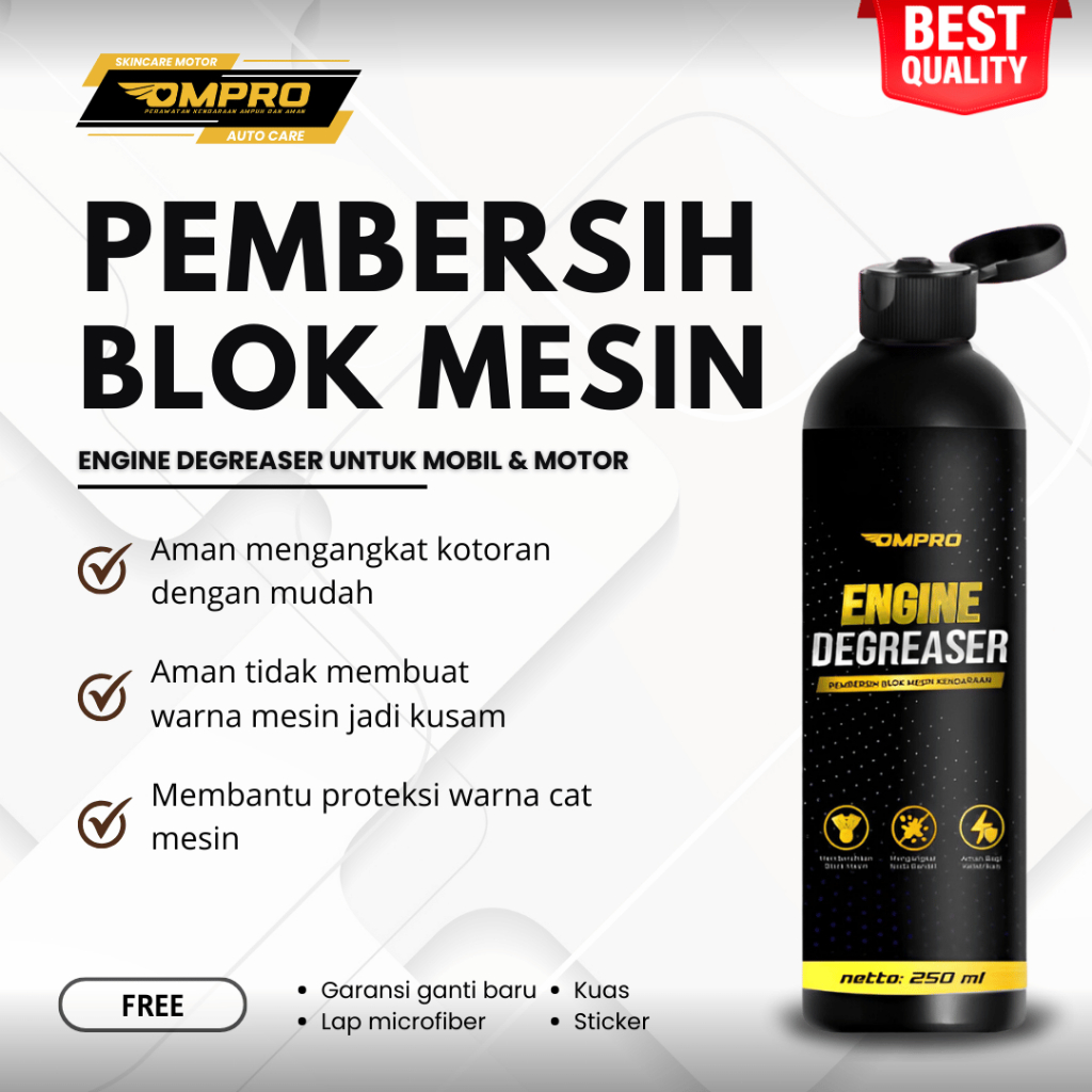 Pembersih Mesin Motor Cairan Pembersih Kerak Mesin Motor Ompro Engine Degreaser 250Ml Pembersih Mesi